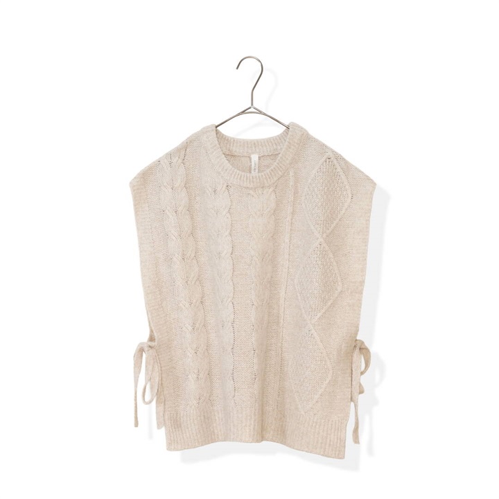 【Lupilien】メランジケーブルニットベスト