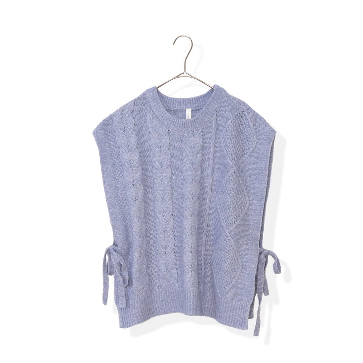 【Lupilien】メランジケーブルニットベスト