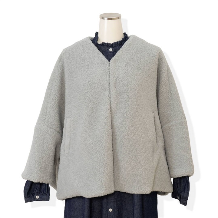 【YURK Geniet van】長袖前開き ボアジャケット