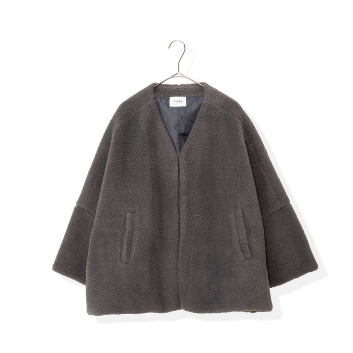 【YURK Geniet van】長袖前開き ボアジャケット