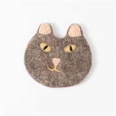 【MERRYMERRY】コースター Felt Cat Coaster(Brown)