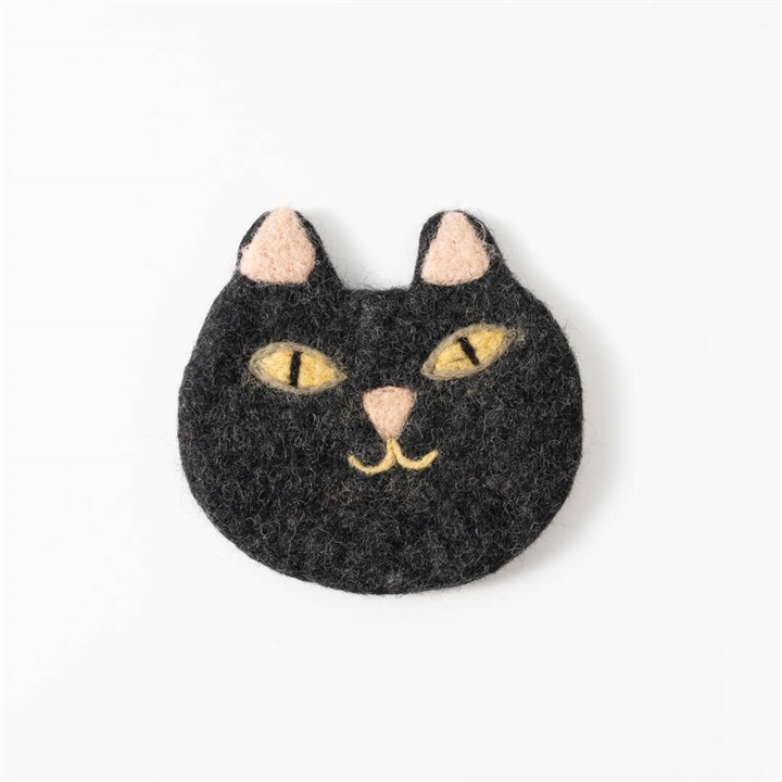 【MERRYMERRY】コースター Felt Cat Coaster(Charcoal)