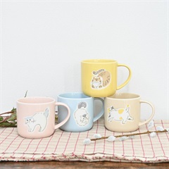 MoiNEKO マグカップ 350ml 美濃焼(YELLOW)