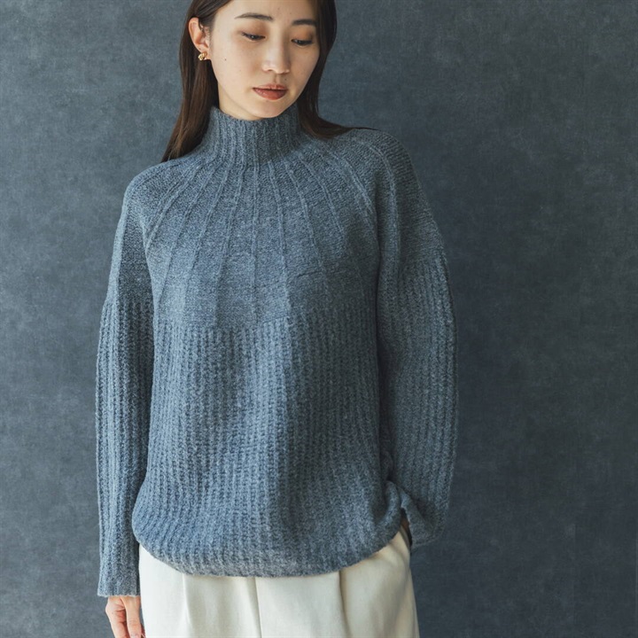 【M.M.O】求心柄 長袖ニットプルオーバー