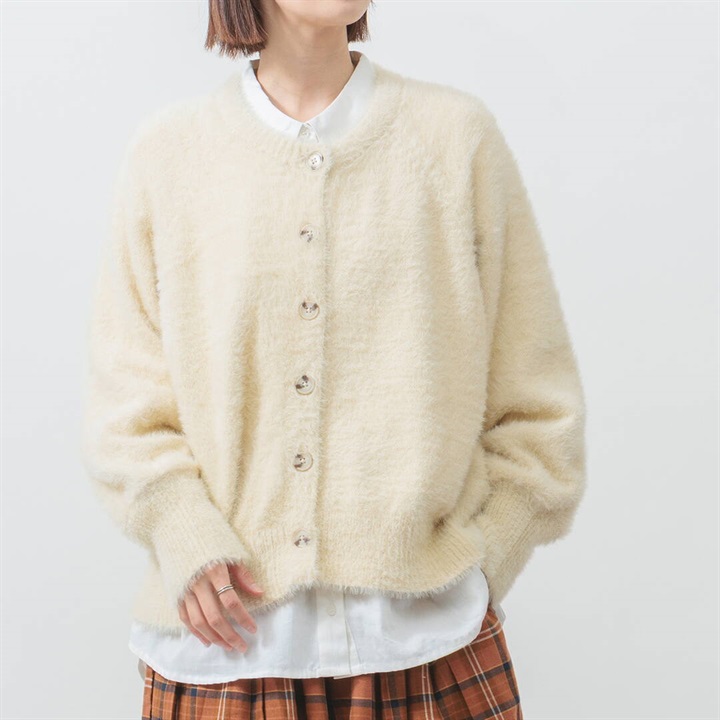 【M.M.O】長袖シャギーニットカーディガン