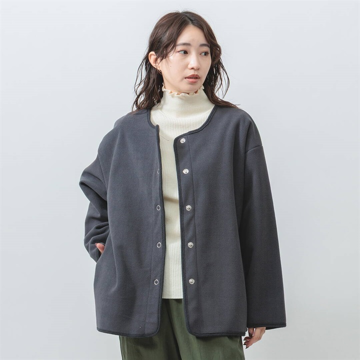 【M.M.O】裏面配色 長袖パイピングカーディガン