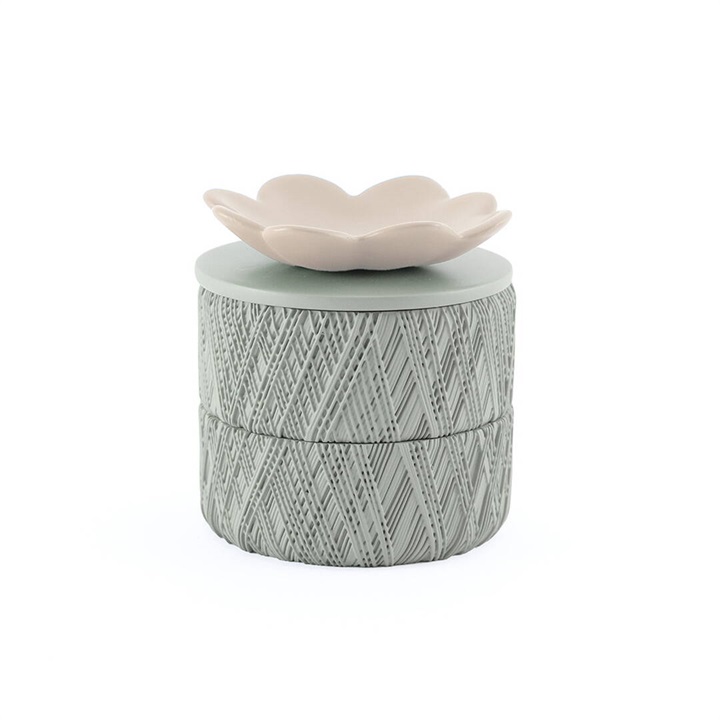 【shesay】蓋もミニトレーとして使える レジンのアクセサリーケース フラワー