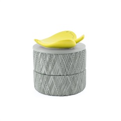 【shesay】蓋もミニトレーとして使える レジンのアクセサリーケース バード(GY)