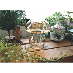 マッシュルームマーブルガラスライト(ゴールド)