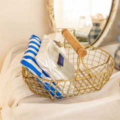 Sitoa Wire Basket 木製ハンドル付(round)