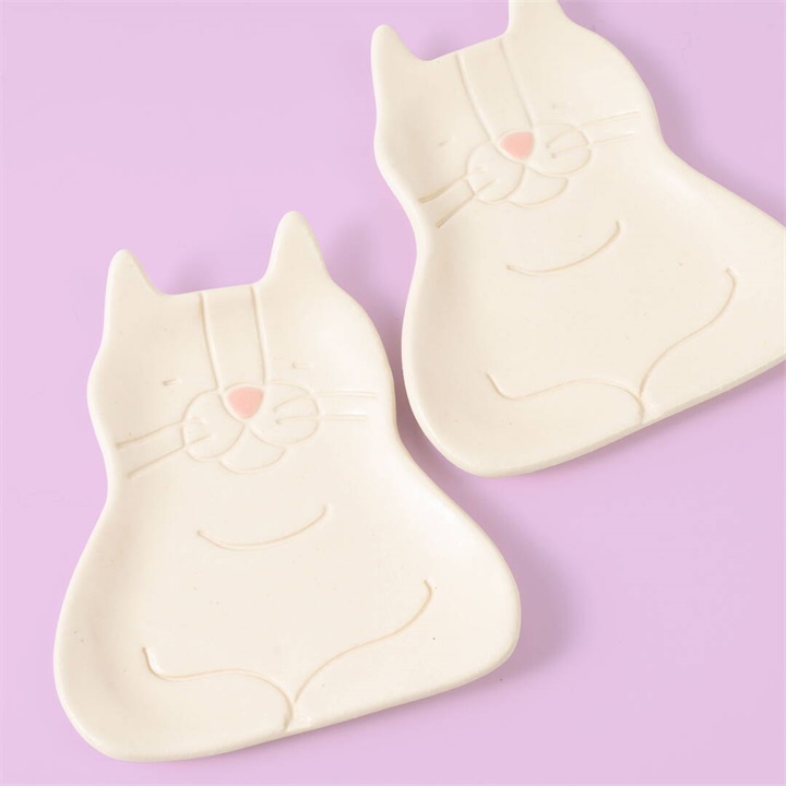 【タガワケイコ】陶器の豆皿 トレー ねこ