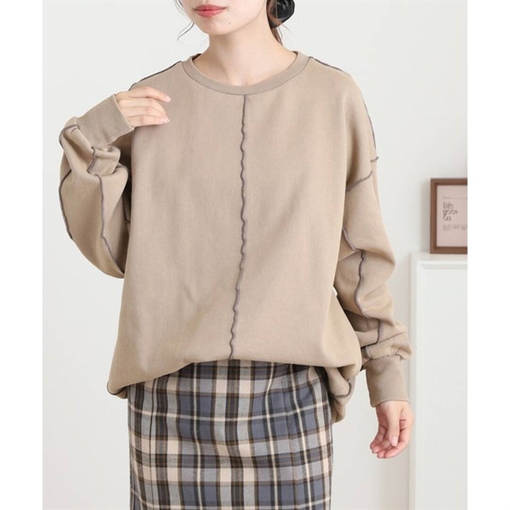 【Arinomama】裏起毛 長袖メロウライントレーナー