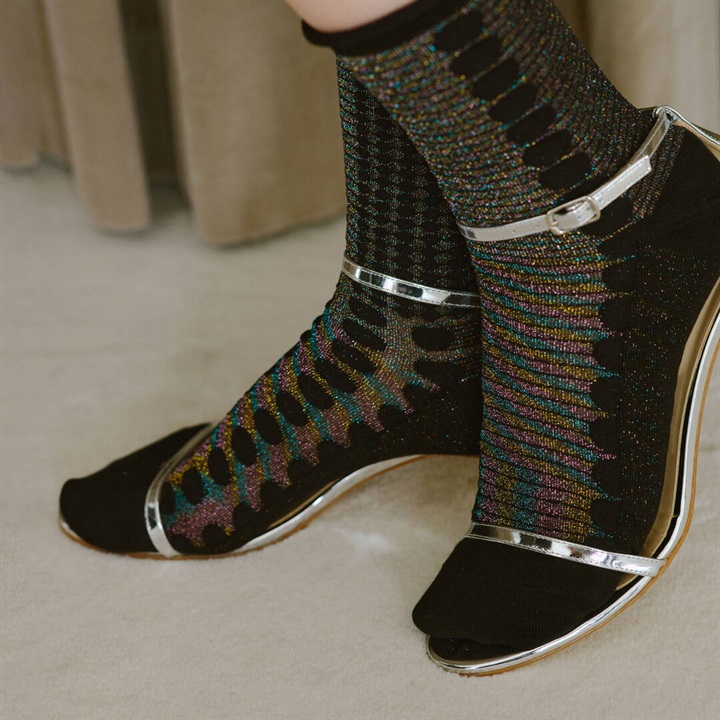 【2nd PALETTE】クルー丈 オーガニックコットンソックス auora_dot