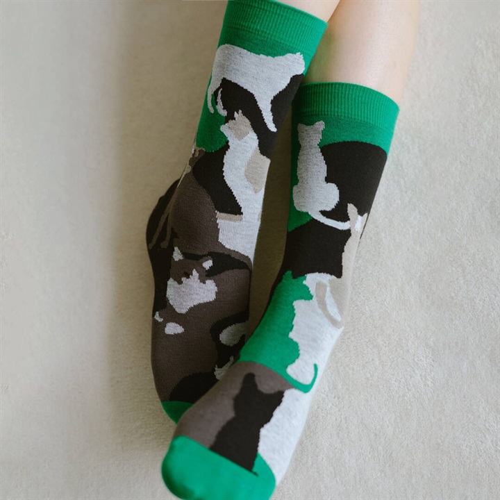 【2nd PALETTE】クルー丈 オーガニックコットンソックス my_cat