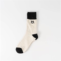 【＋HAyU】アニマル刺繍ソックス(ネコ)