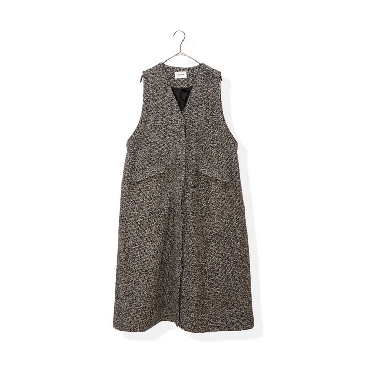 【YURK Geniet van】MIXツイード ジレワンピース