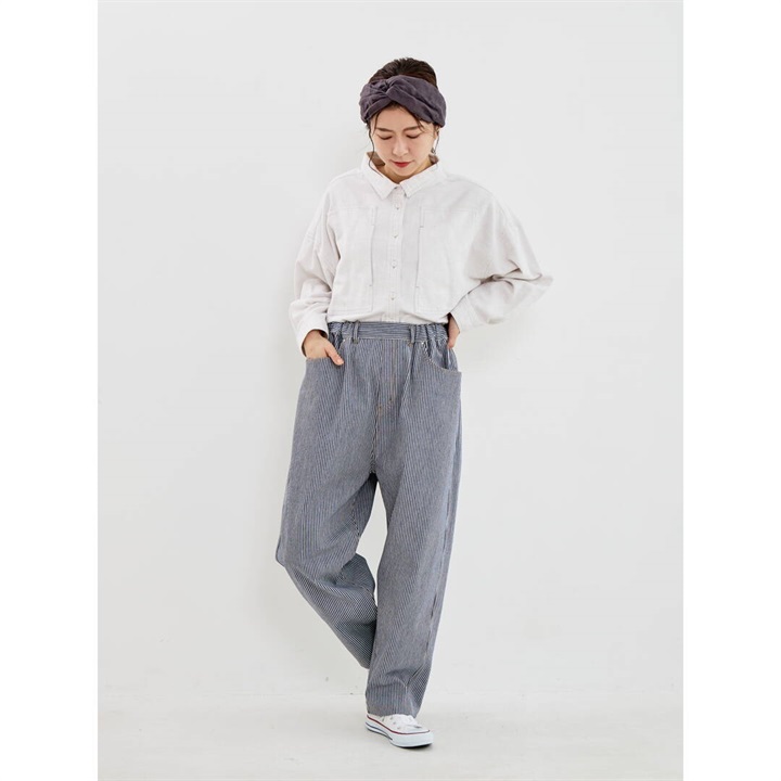 YURK Geniet van】ルーズヒッコリーパンツ｜てんとてん｜インテリア