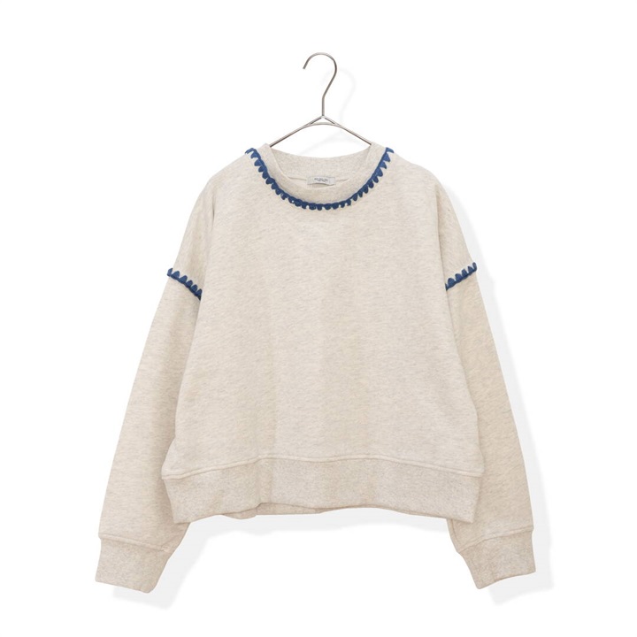 【POU DOU DOU】はまぐりステッチ 長袖裏毛スウェット