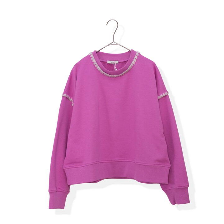 【POU DOU DOU】はまぐりステッチ 長袖裏毛スウェット