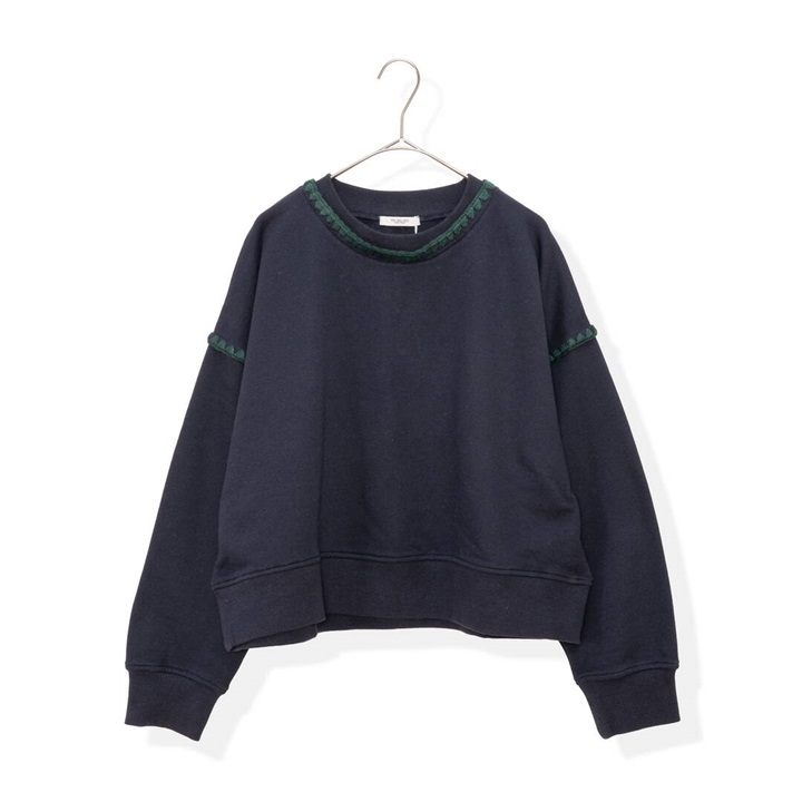 【POU DOU DOU】はまぐりステッチ 長袖裏毛スウェット