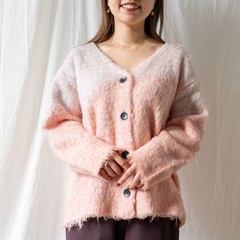 【hunch】起毛 グラデシャギー 長袖ニットカーディガン(14 PK×L.PK)