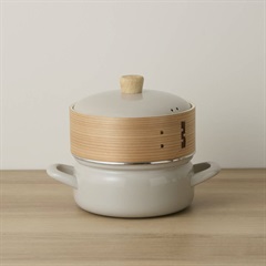 せいろ付きホーロー鍋 2.0L(GG/グレー)