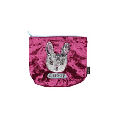 【Nathalie Lete】Velour pouch ベロアポーチ(BLANCHE)