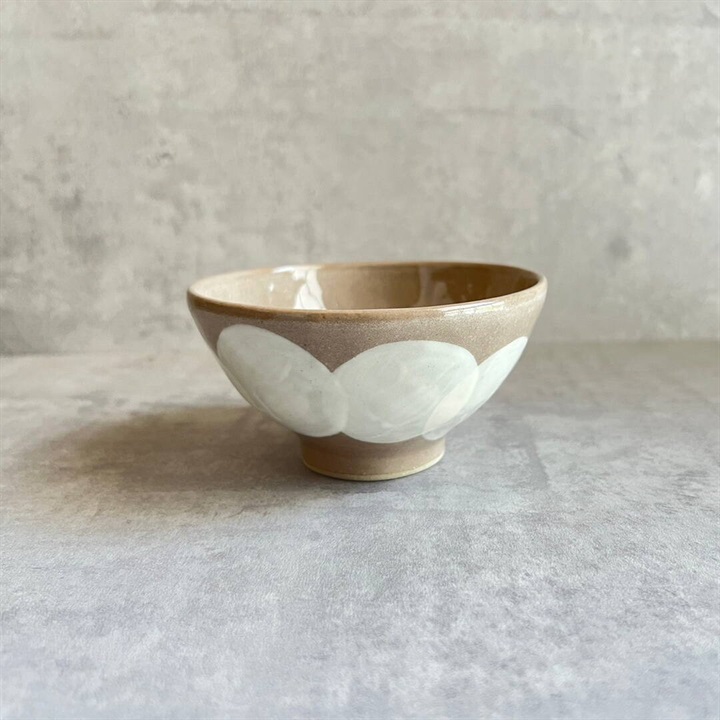 【KANESAN1893】Mizutama Tsunagi 水玉つなぎ 飯碗 瀬戸焼