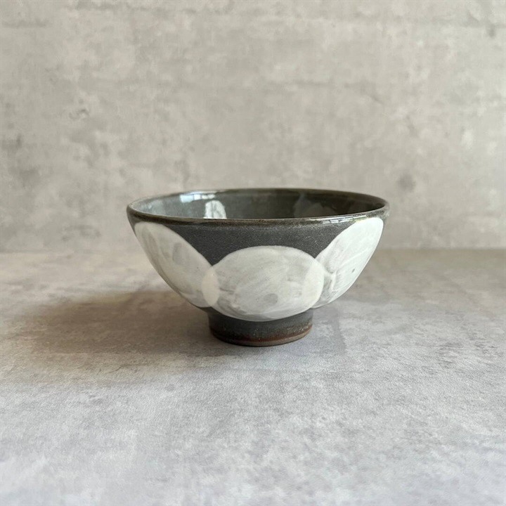 【KANESAN1893】Mizutama Tsunagi 水玉つなぎ 飯碗 瀬戸焼