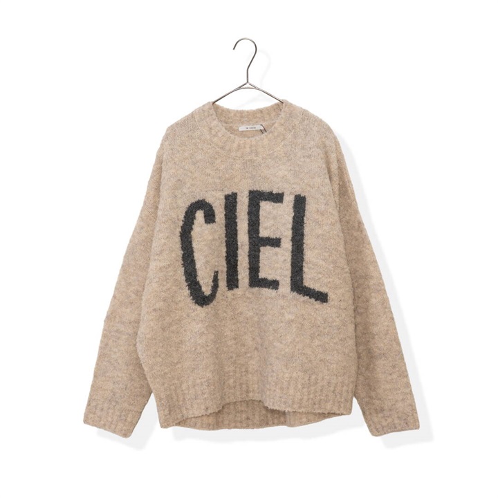 【le colis】ロゴ入り 長袖ブークレニットプルオーバー