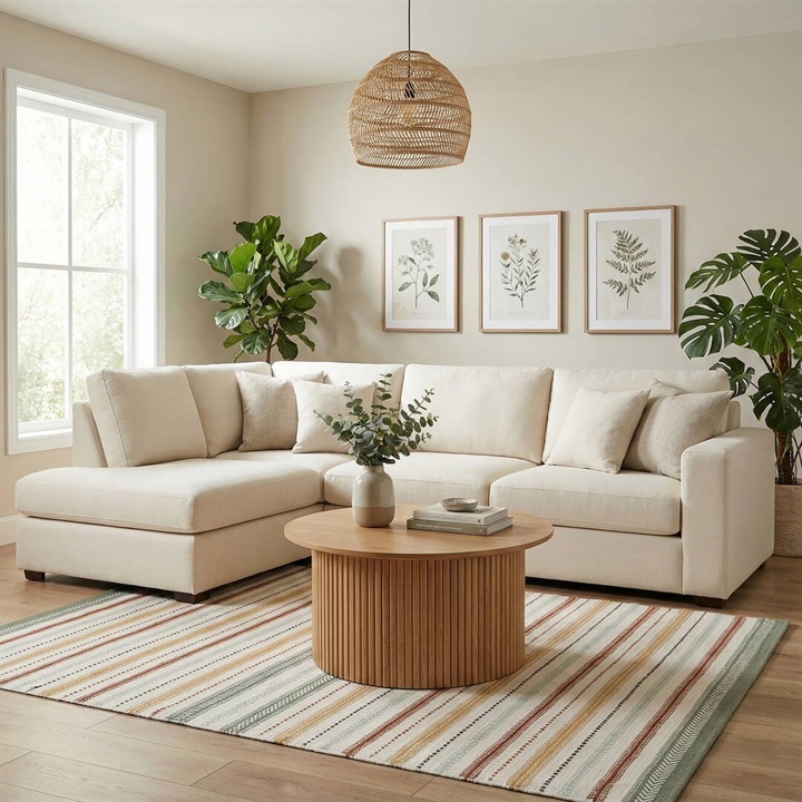 てんとてんオリジナル フロアラグ 130×190cm Botanical GREEN