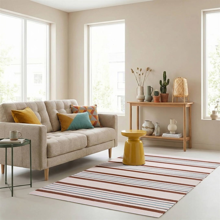 てんとてんオリジナル ハーフフロアラグ 90×130cm Terra BROWN