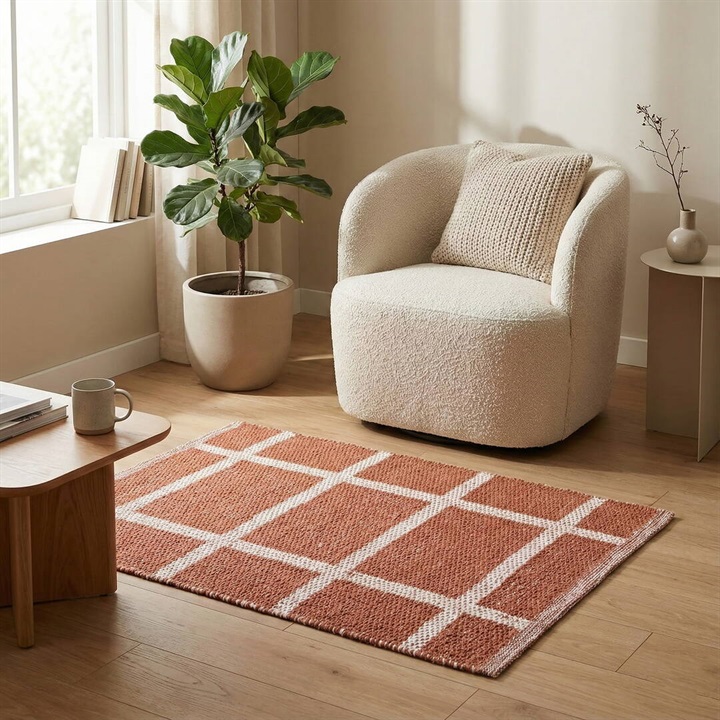 てんとてんオリジナル フロアマット 50×70cm Brick TERRACOTTA