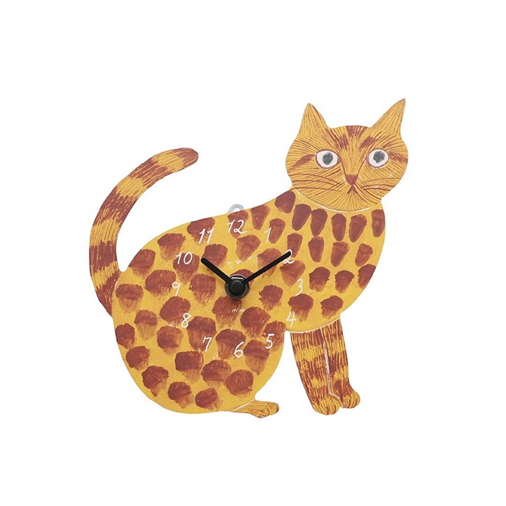 【松尾ミユキ】Diecut clock cat 時計 ダイカット