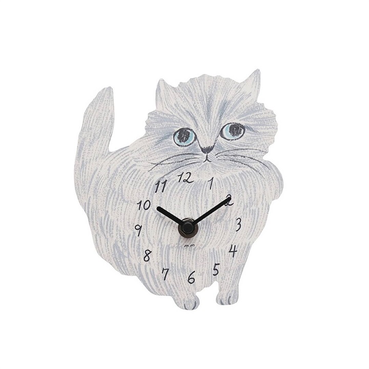 【松尾ミユキ】Diecut clock cat 時計 ダイカット