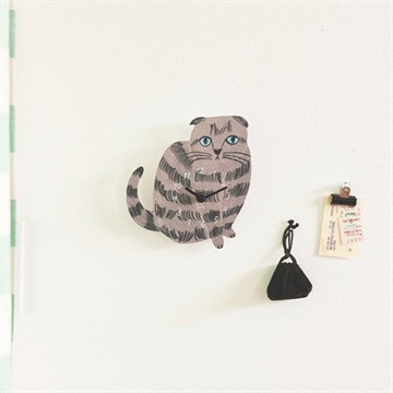 【松尾ミユキ】Diecut clock cat 時計 ダイカット
