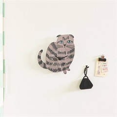 【松尾ミユキ】Diecut clock cat 時計 ダイカット
