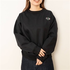 【POU DOU DOU】アニマルワンポイント刺繍 長袖裏起毛スウェット(210 BLACK)