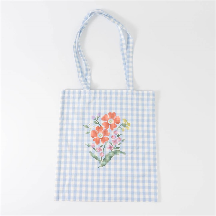 ギンガムチェックトートバッグ クロスブルーム