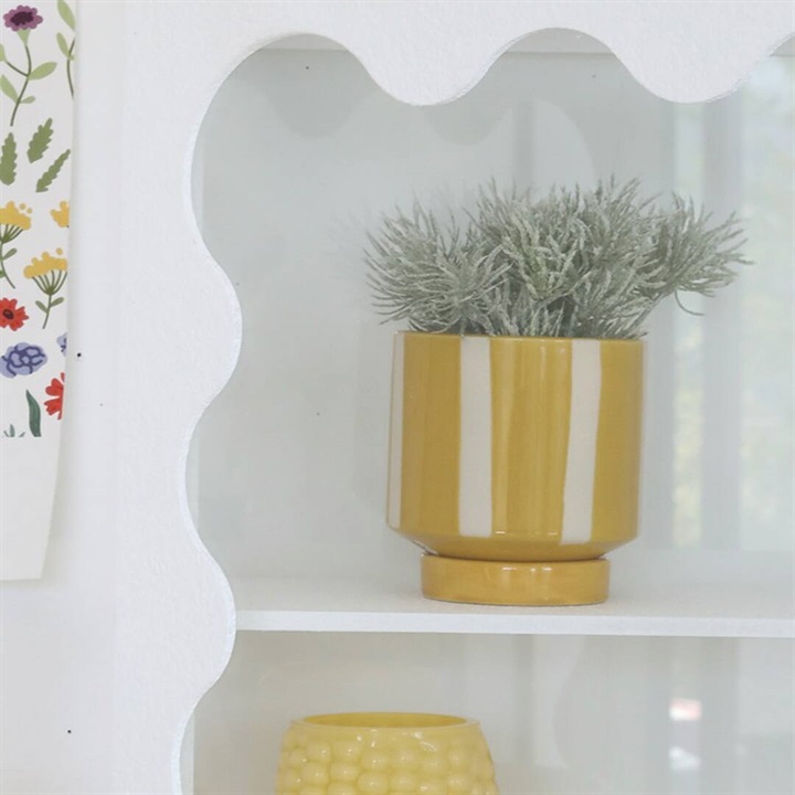 【neulo】ラフライン グリーンポット(マスタード)