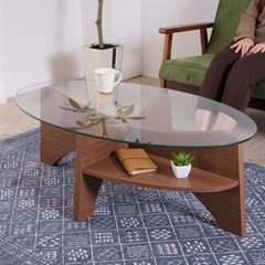 ガラスオーバル リビングテーブル(WAL)