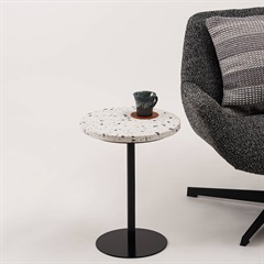 スタイリッシュ テラゾーサイドテーブル(BK)