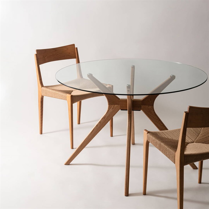 ラウンドガラス リビングテーブル