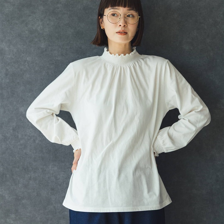 【M.M.O】コットン天竺シャーリング 長袖インナーTシャツ