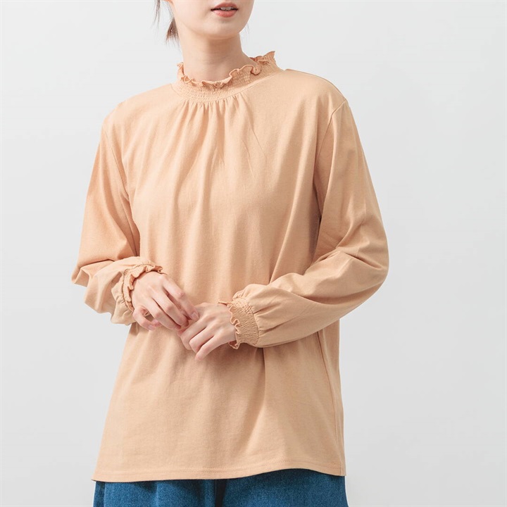 【M.M.O】コットン天竺シャーリング 長袖インナーTシャツ