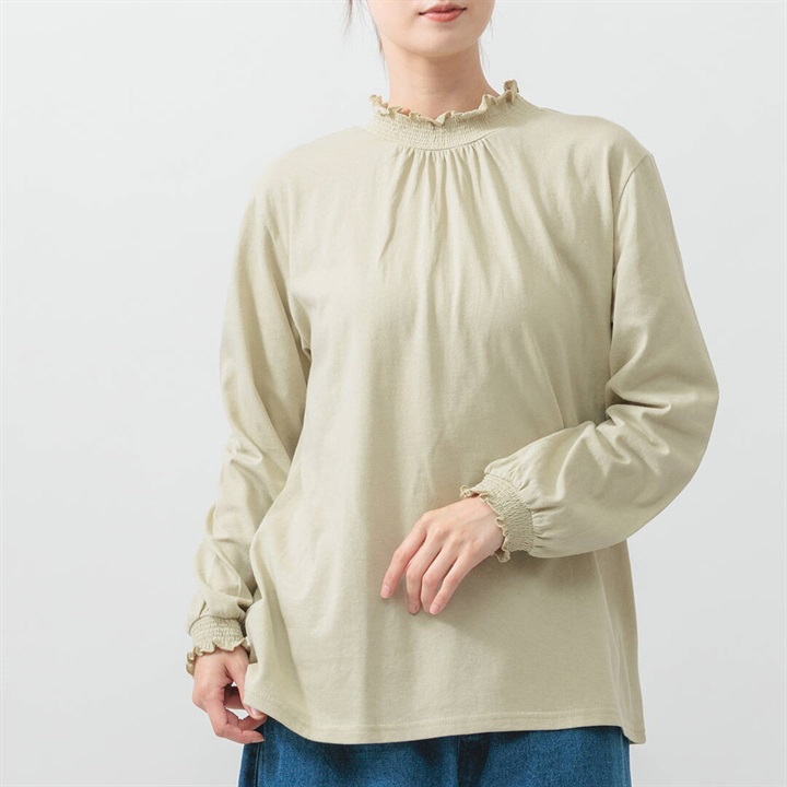 【M.M.O】コットン天竺シャーリング 長袖インナーTシャツ