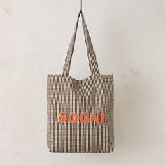 【SOBIA】ロゴポップ ギンガムチェック トートバッグ(BR)