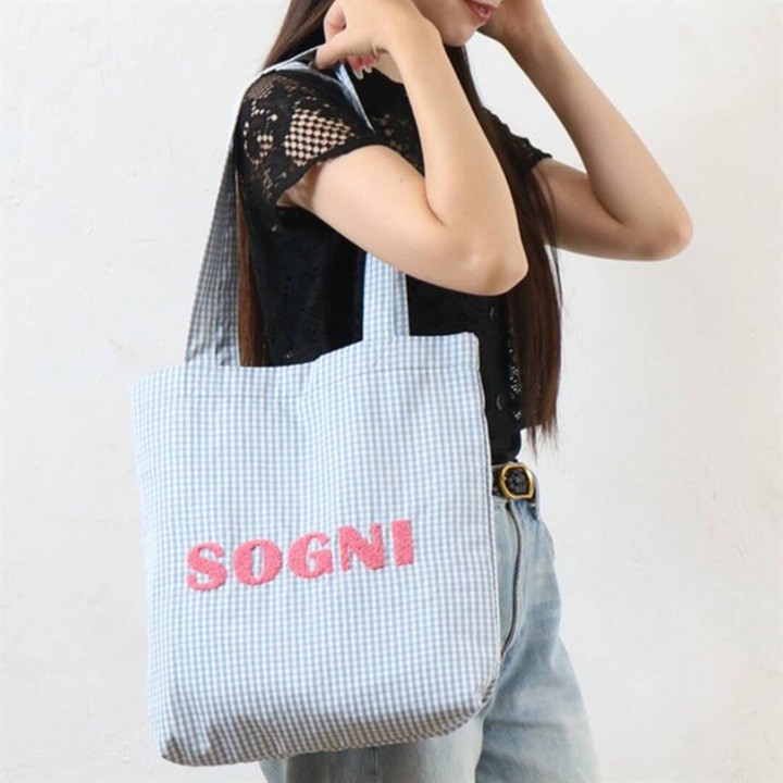 【SOBIA】ロゴポップ ギンガムチェック トートバッグ