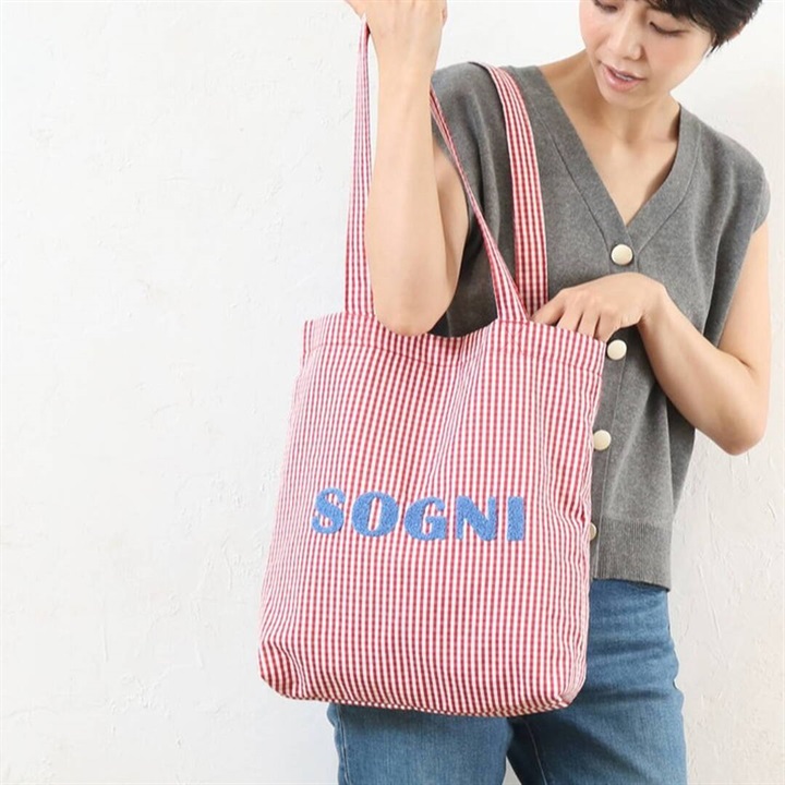 【SOBIA】ロゴポップ ギンガムチェック トートバッグ