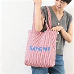 【SOBIA】ロゴポップ ギンガムチェック トートバッグ(RD)